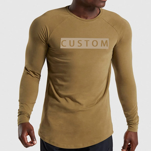 T-shirt pour homme à manches longues imprimé sur mesure, bleu clair, col rond, coupe ajustée, sportif, séchage rapide, tricoté en polyester - Product Image 4