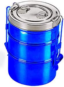 king International Lunch <b>Tin</b> Box with Handle/stainless Steel Pyramid Colored <b>Tiffin</b> Lunch Box with Clip and Handle Printed - Product Image 3