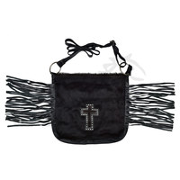 À la mode noir frange sac à main bohème mode longue sangle fermeture éclair poches conception personnalisée en gros Western sacs à main en cuir pour les femmes