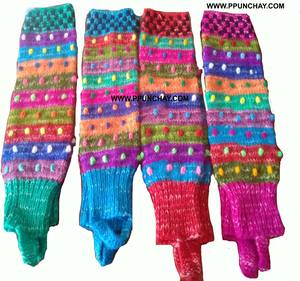 Alpaca Calentadores de piernas Calcetines Invierno Casual Ppunchay Perú Étnico Andino Handknitting - Product Image 2