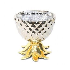Bol en métal aluminium en forme d'ananas or argent aspect luxe pour servir des bonbons et des snacks bol décoratif de vente chaude - Product Image 1