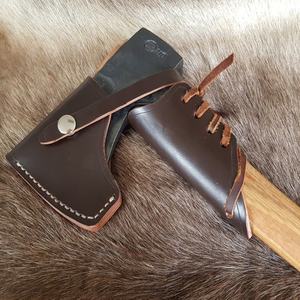 Hachette en bois 10 pouces poignée de Camping compacte hache en acier au carbone avec étui en cuir pour la sculpture OEM poignée de hache en hickory - Product Image 1