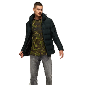 Customizable Light Hooded Winter Puffer <b>Jackets</b> for <b>Men</b> Comfortable Breathable Woolen Knitted Fabric Pocket Decoration on Sale - Product Image 2