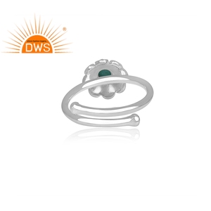 Natural Arizona <b>Turquoise</b> Gemstone <b>Ring</b> Supplier Set Fine 925 Silver Handmade Floral Shape <b>Ring</b> Wholesaler - Product Image 4