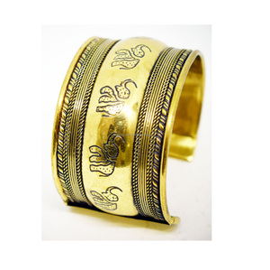Pulsera de brazalete de latón azul bronce italiano 2025 con acabado de gran pátina, estilo indio, joyería africana, oro, para Navidad y San Valentín - Product Image 2
