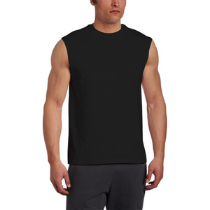 Camiseta de gimnasio para hombre, camiseta sin mangas para correr, 100% de algodón, tejido de punto para hombre y mujer - Product Image 4