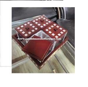 Boîte cadeau de chocolat de luxe du Moyen-Orient fantaisie peinture noix emballage en bois Piano laque Dates Ramadan gâteau stockage en bois plateau de service - Product Image 2