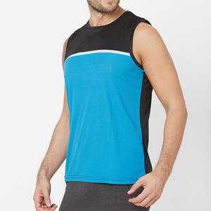 100% coton bloc couleur haute qualité casual blanc vêtements d'été pas cher prix de gros logo personnalisé homme débardeur chemises sans manches - Product Image 3
