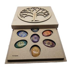Seven chacra-Set de Reiki grabado con caja, mejor calidad, venta al por mayor, de ágata N H - Product Image 5