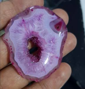 Bonne qualité naturel bleu solaire Quartz Agate Druzy pierres précieuses AAAAA qualité lisse plat grande lunette bijoux pour petite amie cadeau - Product Image 4