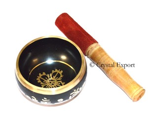 La mejor oferta en color negro Fancy Singing Bowl Latón | Obtenga Black Color Fancy Singing Bowl Brass Gemstone Agate Bowl - Product Image 1