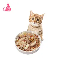 القط تجميد المجففة وجبة خفيفة للحيوانات الأليفة دلو 500g مختلف مختلط السلمون بطة اللحوم و الخضار