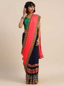 Saree Designer Miroir Travail Fleur Conception Doux Soie Tissu Impression Numérique Marron Couleur Sari avec Blouse Inde Apparelgarment - Product Image 2