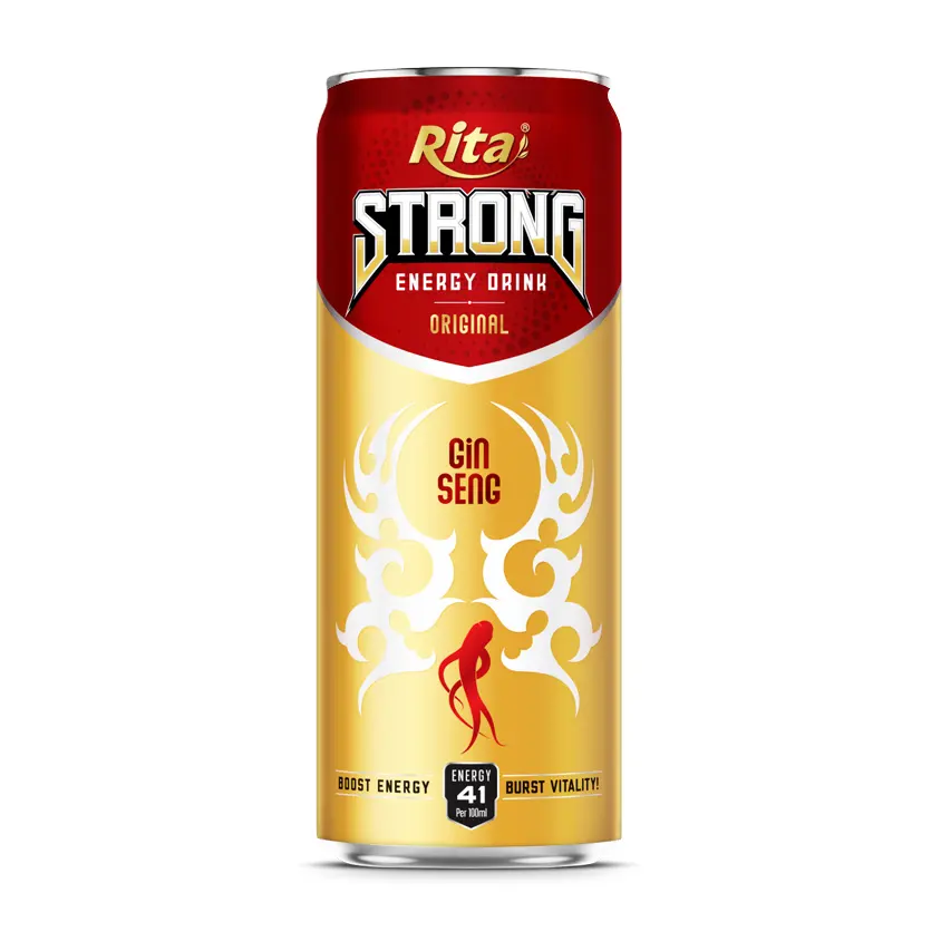 Novo produto 320ml pode forte energia bebida ginseng sabor