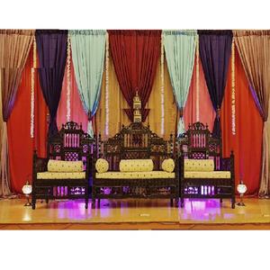 Ensemble de canapés pakistanais pour mariage musulman, designs de canapés pour la cérémonie de henna musulmane, décoration de canapés, meubles de scène de réception sculptés à l'ancienne - Product Image 1