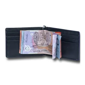 High End Melhor Qualidade PU Leather Money Clip Carteira com 6 Slots de Cartão Clipe De Metal Para Manter Dinheiro No Mercado Melhor Preço Super Oferta