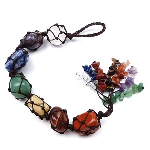 Natural High Quality Crystal Stone <b>Car</b> Pendant 7 Chakra Tumbled Bracelet Tassel Hanging Ornament - Product Image 2