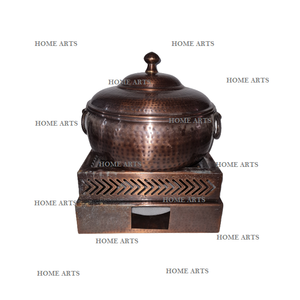 Plato de frotamiento hotelero de la mejor calidad en plato de frotamiento calentador de alimentos martillado de cobre para uso en fiestas de bodas - Product Image 1