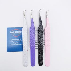 Pinzas de extensión de pestañas con agarre de diamante de 90 grados, pinzas de pestañas de etiqueta privada de agarre fuerte - Product Image 1