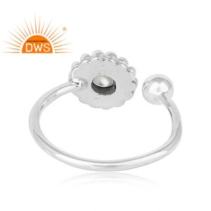 Handmade Open Silver Band Ring Oxidized Jewelry Wholesaler Natural Pearl Gemstone Ring Jewelry Manufacturer - Product Image 3