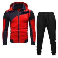 Ensemble de survêtement polaire respirant deux pièces pour homme grande taille avec veste zippée à col montant et pantalon – Collection Sport