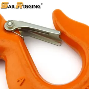 US Type A320 Galvanized Alloy Steel Drop Forged Locking Lifting Eye Hook with Safety Latch