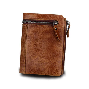 New Design Genuine Leather <b>Men</b> Wallets Coin Pocket Zipper <b>Real</b> Leather Wallet with Coin High Quality Male Purse - Product Image 1