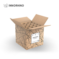 Caja de Envío para Botellas de Vino Corrugada con Separador, Resistente y Ecológica, para Whisky, Tequila y Comercio Electrónico