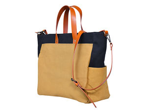 High Quality Unisex Office Fashion Three Zipper Messenger <b>Handbag</b> Latest Exclusive Canvas Genuine Leather Strap Handmade Cotton - Product Image 3