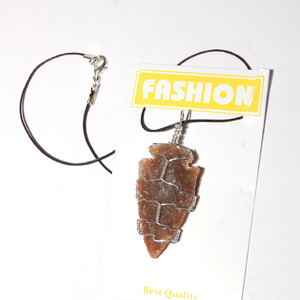 Collier recouvert de fil jaspe marron, chaîne en argent sterling, collier en chaîne, à vendre - Product Image 1
