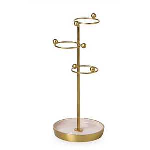 Porte-bijoux décoratif pour la maison, base en marbre, avec des fournitures en métal, inde - Product Image 2