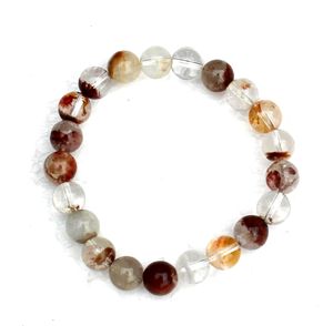 Gemstone Round Beads <b>Stretch</b> <b>Bracelet</b> Phantom Quartz Crystal <b>Bracelets</b>, Bangles Stretchable Nylon Cord Smooth Round 8 Mm - Product Image 2
