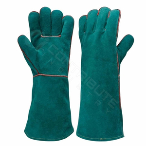 Résistant Au Feu de chaleur Mitaines Four Gril Cheminée Manique Gants de Soudure En Cuir - Product Image 3