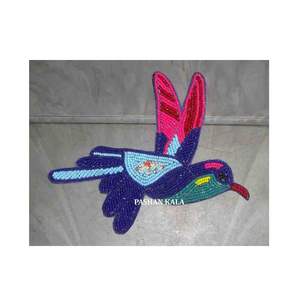 Hand Embroidered Kingfisher Bird Shape Ornament - Product Image 1