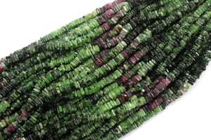 16" Long Strand Natural Ruby Zoisite Gemstone Smooth Square Shape Heishi <b>Beads</b> Foy DIY Jewelry Making Wholesale - Product Image 6