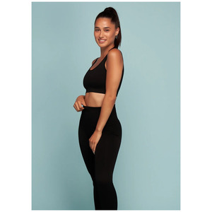 Conjunto de sujetador acanalado de color negro, ropa deportiva de alta calidad, gran oferta - Product Image 5