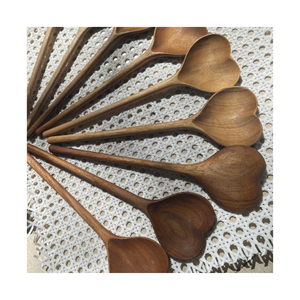 Cuchara de té de madera en forma de corazón, hecha de madera Natural, precio competitivo - Product Image 1