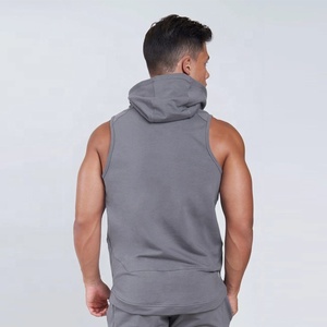 Sudadera sin mangas para hombre, transpirable, de poliéster/algodón, para invierno, para exteriores, lisa, de secado rápido, cortavientos, ecológica, para gimnasio, deporte, musculación - Product Image 6