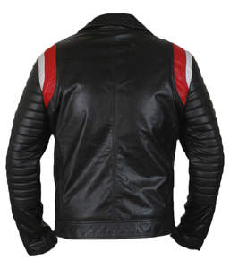 Chaqueta Unisex de cuero con cremallera para Moto, disponible en todos los colores de cuero, color negro, 100% - Product Image 3