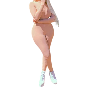 Ropa deportiva de Invierno para mujer, conjunto de monos de 2 piezas con cremallera, chándal de diseñador, Mono para correr, 2021 - Product Image 2