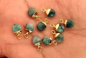 Unisex Esmeralda facetada forma ovalada galvanizada colgante piedra preciosa cristal joyería número patrón de moda para niños - Product Image 2