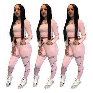 Conjunto de dos piezas para mujer, Top y pantalones cortos con cordón, chándal de Hip Hop, traje para correr - Product Image 5