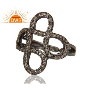 Ensemble de bijoux en argent noir anodisé, bijouterie 925 solide, diamant, Infinity Midi, vente en gros, offre spéciale - Product Image 4