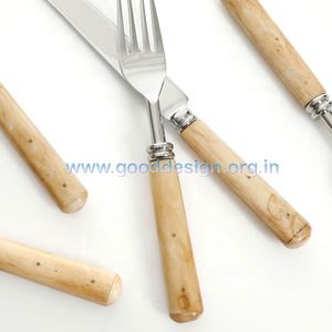 Lot de 5 couverts de mariage en acier inoxydable avec poignée en os blanc naturel - Product Image 2