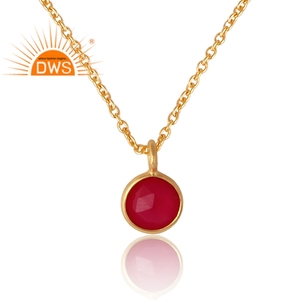 Collier en argent Sterling 925 pour femmes, pendentif en pierre précieuse de calcédoine rose naturelle, fabrication de bijoux - Product Image 2