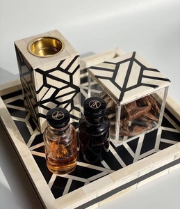 Brûleur Bakhoor élégant avec incrustation de nacre Mabkhara décoratif fait à la main pour le travail d'incrustation de résine et d'os de parfum de maison - Product Image 2