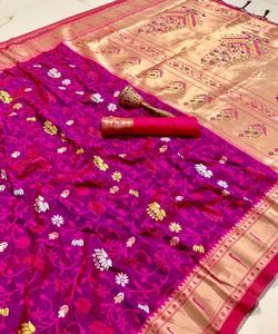 Banarasi soie nouveau Designer Sarees avec chemisier non cousu pièce prix le plus bas nouveauté tenue de fête mariage indien Alphanumero - Product Image 6