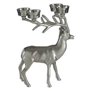 Porte-bougie en forme de cerf, finition argentée, pour la décoration de la maison, pour Noël, exportateur en gros dans le monde entier - Product Image 2