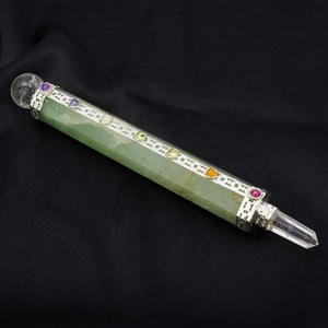 High quality Natural <b>Stone</b> Healing Stick green aventurine Crystal Reiki Healing Crystal Stick Gemstone Healing Crystal Wholesale - Product Image 3