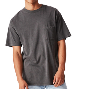 Camiseta Gris para Hombre, Personalizada, Casual, con Bolsillo Delantero, Colección de Verano, Tejido de Algodón Puro, Secado Rápido y Transpirable - Product Image 1